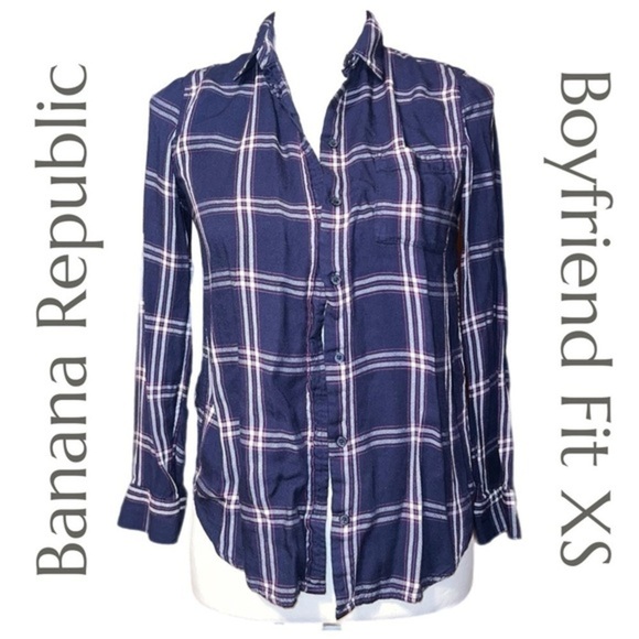 Banana Republic - Boyfriend Fit - Flannel Button Down - Size XS - Picture 1 of 5